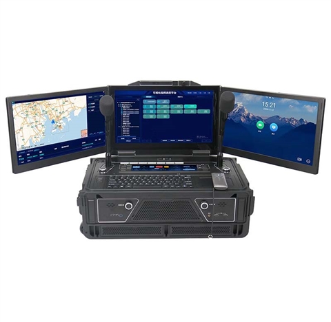 15.6寸三联屏应急指挥箱视频会议终端语音综合调度台（DP-9000-2U）