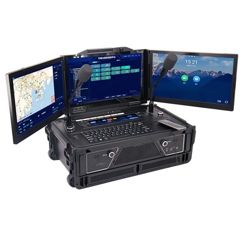 15.6寸三联屏应急指挥箱视频会议终端语音综合调度台（DP-9000-2U）
