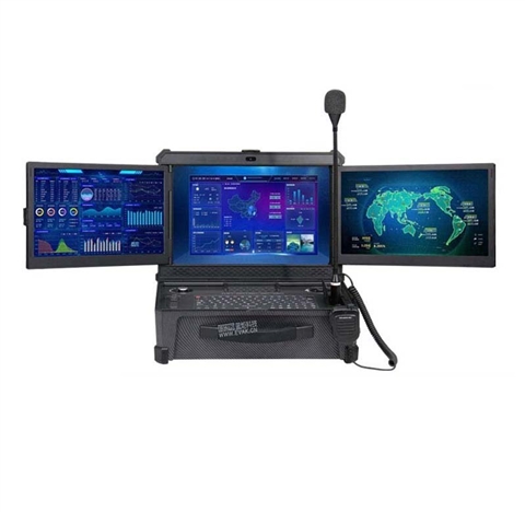 15.6寸国产化飞腾D2000三屏移动应急视频通讯指挥箱（DP-9000F）