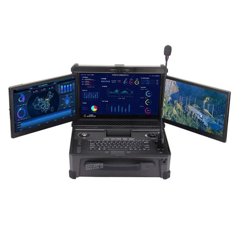 15.6寸国产化飞腾D2000三屏移动应急视频通讯指挥箱（DP-9000F）