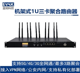 车载机架式1U三卡聚合路由器3链路聚合叠加（EVAK-300R-1U）
