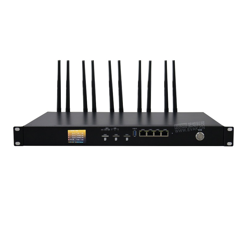 Vehicle-Mounted Rackmount 1U 3-Card Aggregation Router with 3-Link Bonding (EVAK-300R-1U) 3